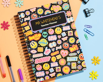 Personalised Teacher Planner / Lesson Planner - Sunny Stickers Design