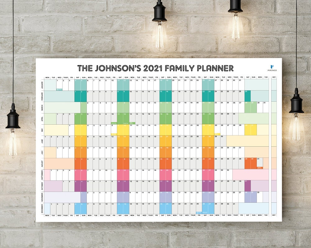 Personalised Wall Planner Printed Wall Calendar Year | Etsy