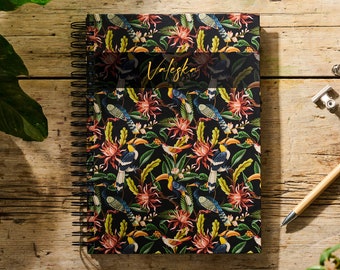 Personalised Note Book | Choose your inside pages | Personalise the cover | Perfect Gift - Toucans in the trees Design