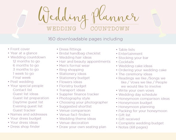 Downloadable Wedding Planner Printable Planner Kit Planning Checklist  Planner Printables Instant Download -  Denmark