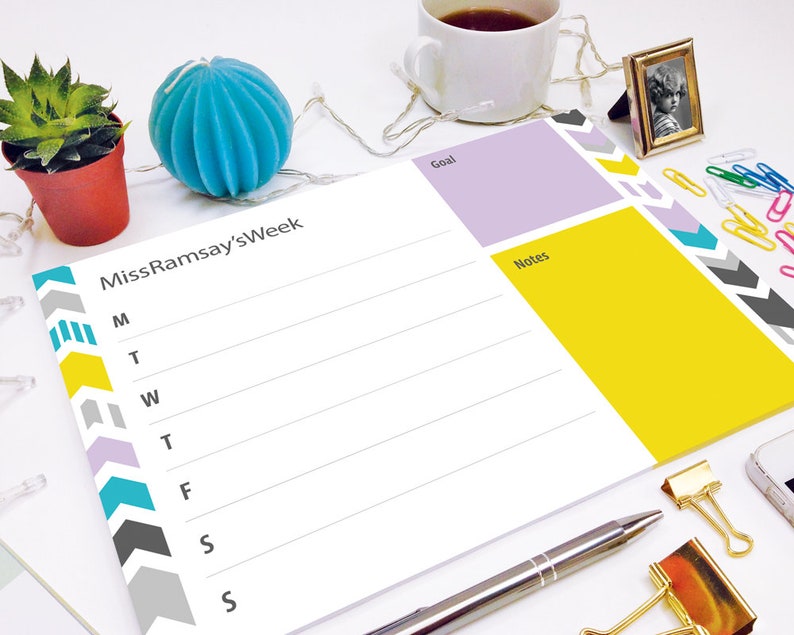 A4 Weekly Planner Desk Notepad Tearoff Notepad Task Etsy