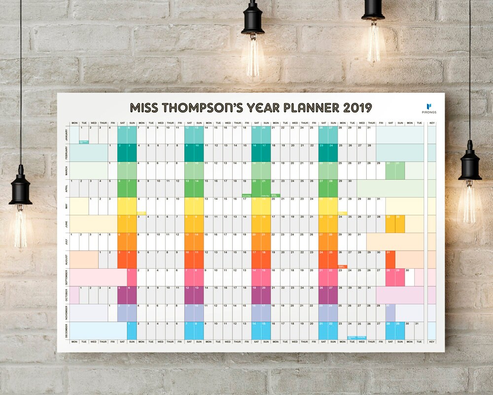 Personalised Wall Planner Printed Wall Calendar Year Etsy
