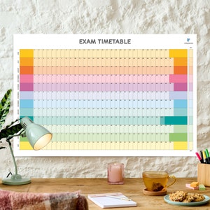 Laminated Perpetual Wall Planner Reusable Wall Calendar Rainbow Undated Wall Planner Any Month Start Colourful and Personalised June