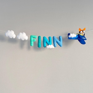 Felt Airplane Name Banner: Custom Nursery Decor