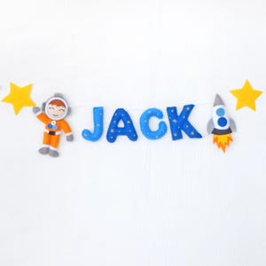 Felt Space Name Garland: Outer Space Nursery Decor