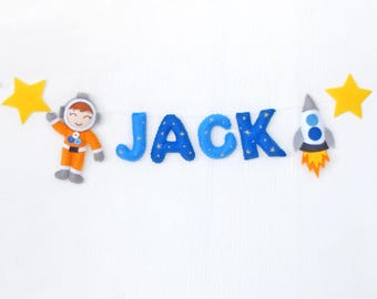 Felt Space Name Garland: Outer Space Nursery Decor