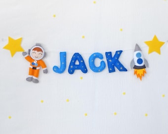 Felt Space Name Garland: Outer Space Nursery Decor