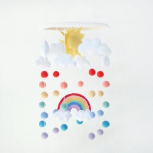Felt Rainbow Crib Mobile: Pastel Nursery Decor