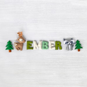 Felt Forest Animal Name Garland: Woodland Nursery Banner