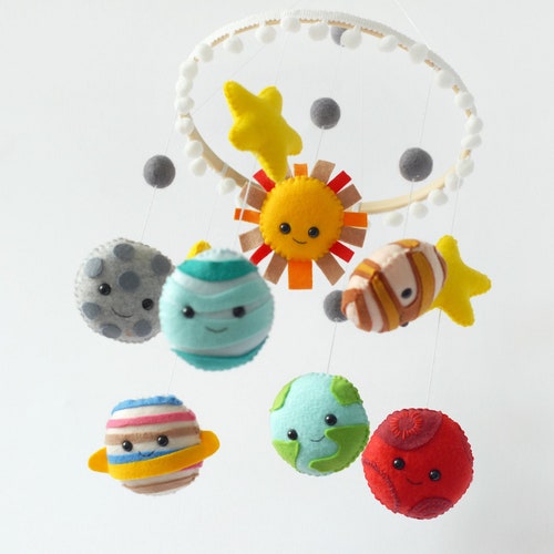 Solar System Mobile Crib Pastel Space Mobile Nursery Etsy