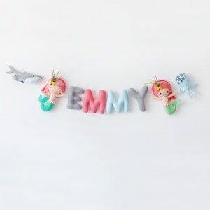 Felt Mermaid Name Garland: Custom Nursery Banner