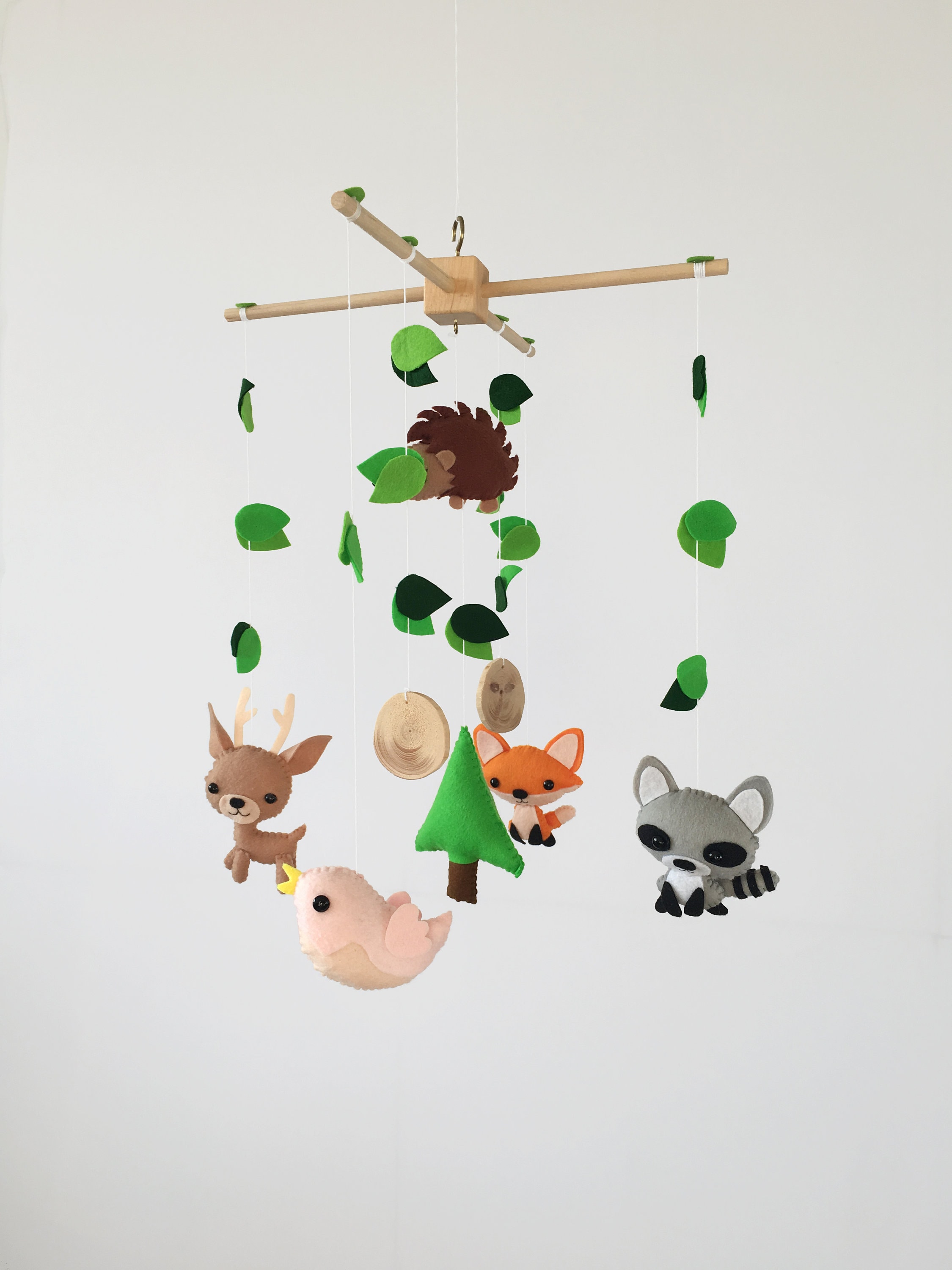 Felt animal mobile for baby Forest baby mobile Woodland crib Etsy