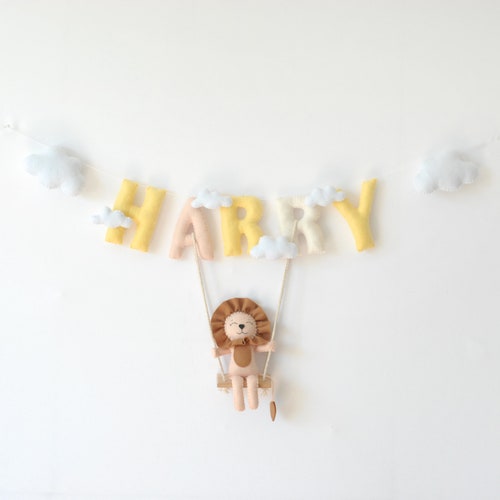 Felt Name Banner Nursery Garland Baby Shower Banner Etsy
