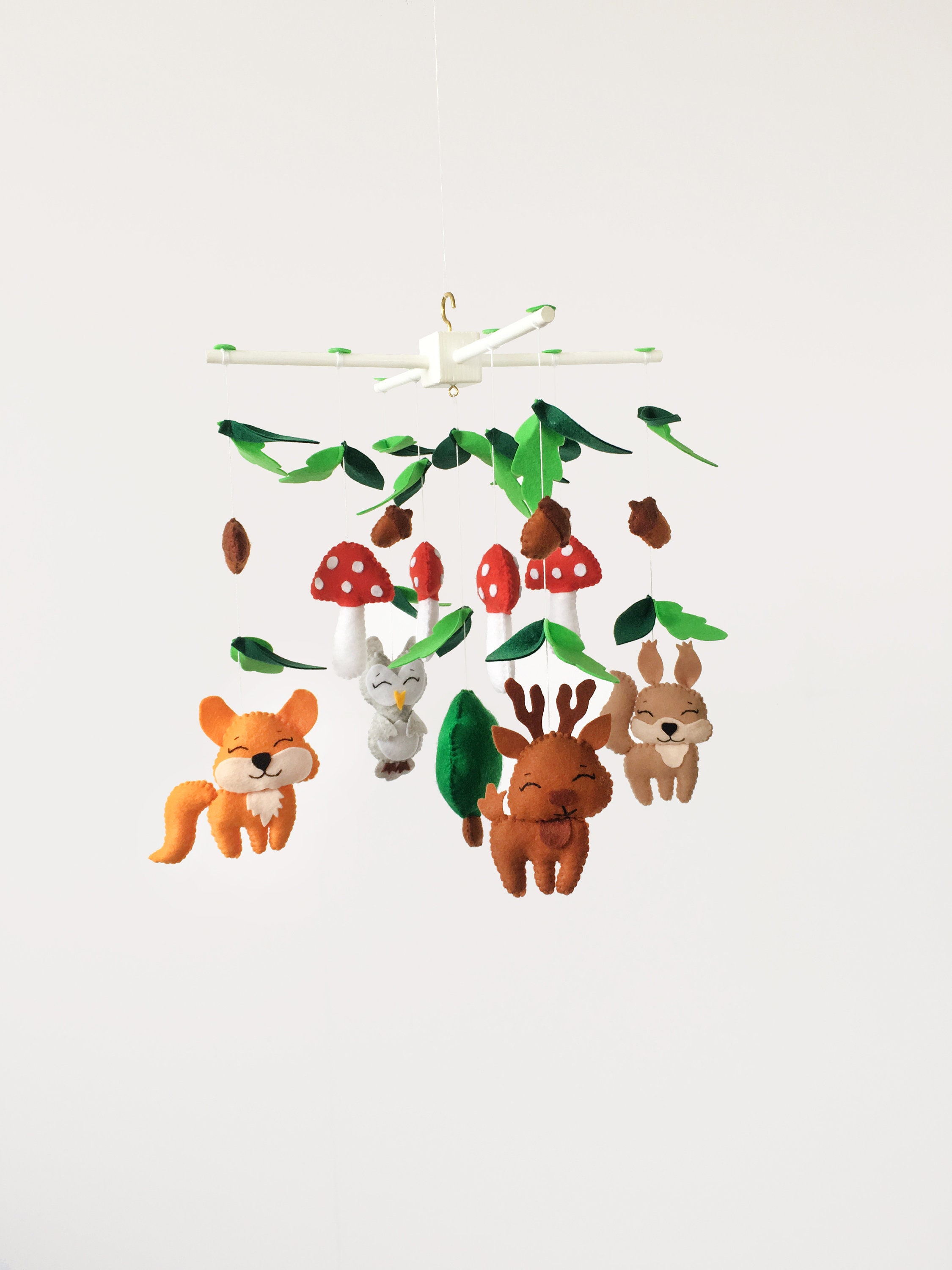 Animal mobile Woodland baby mobile Felt forest mobile Etsy