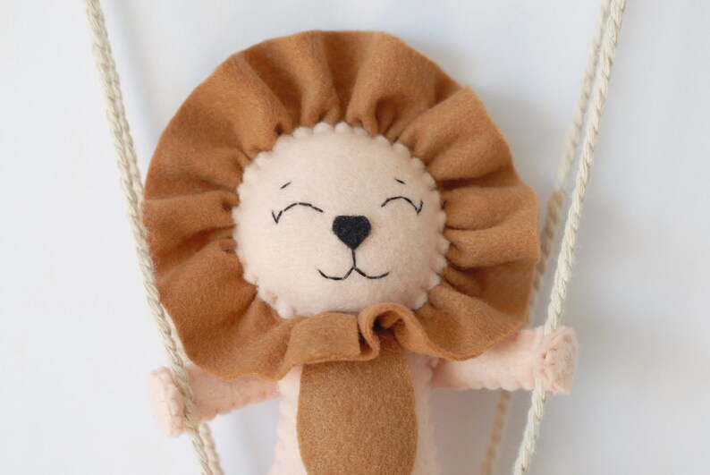Lion Banner Felt Wall Hanging Lion Garland Nursery Name Etsy