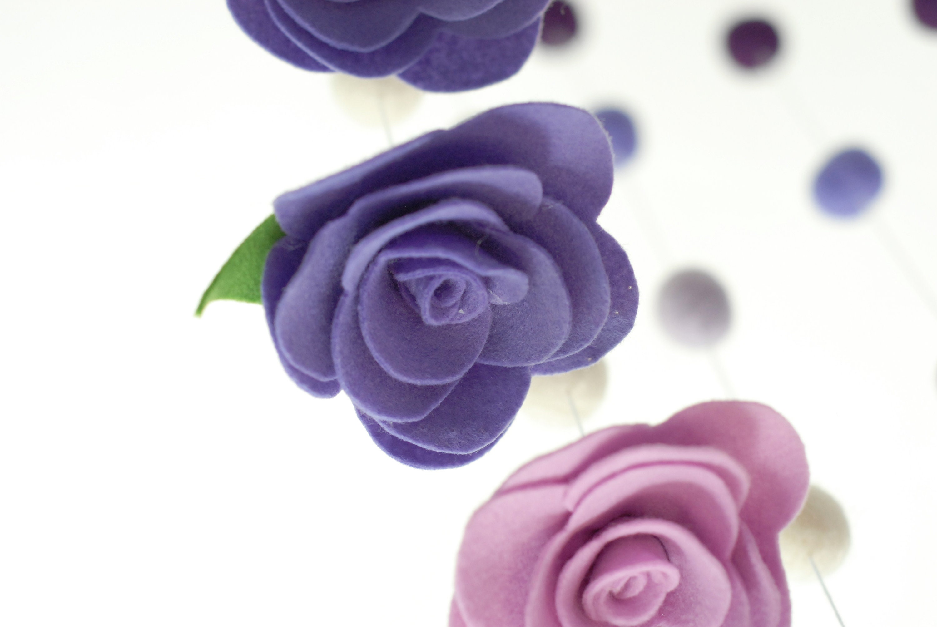 Purple flower mobile Felt floral mobile Baby girl mobile Etsy