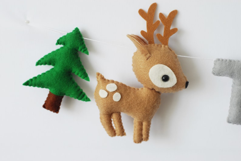 Animal Garland Felt Garland Nursery Bunting Woodland Garland Etsy