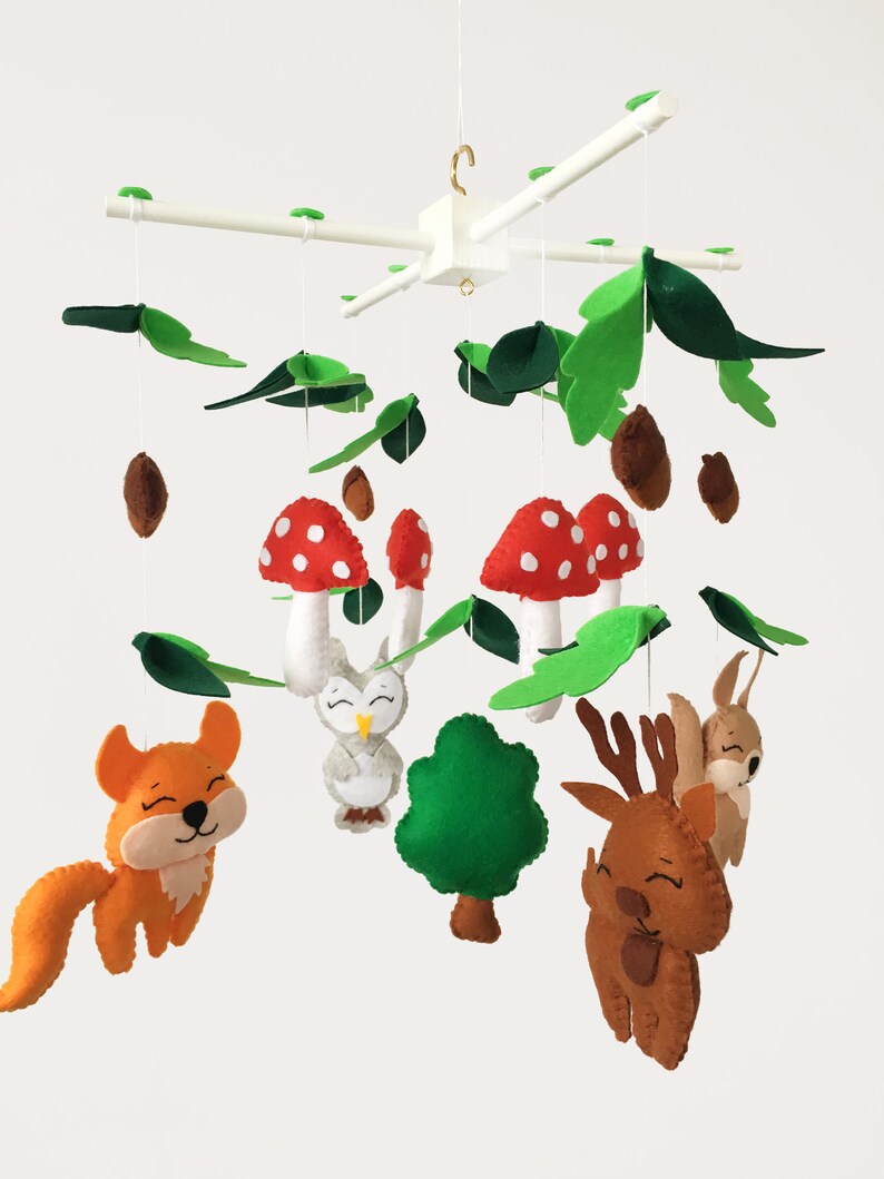 Animal mobile Woodland baby mobile Felt forest mobile Etsy