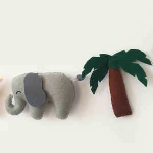 Safari Decor, Felt Garland Name, Elephant Garland, Felt Letters, Felt Name Banner, Wall Garland, Name Garland, Name Bunting image 6