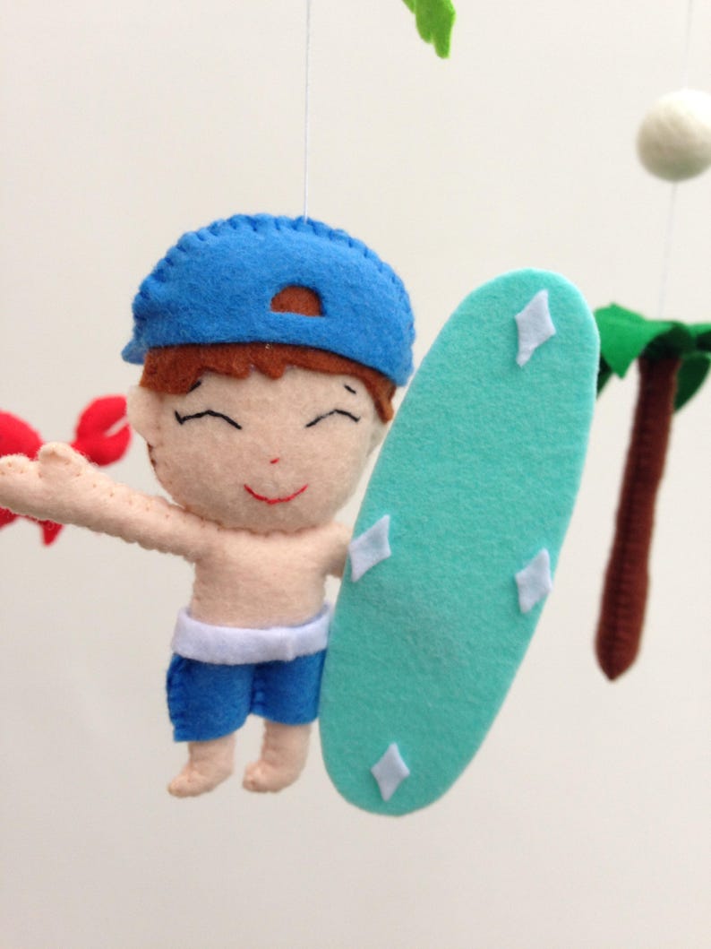Hawaiian Mobile Baby Boy Mobile Cot Mobile Ocean Surf Etsy