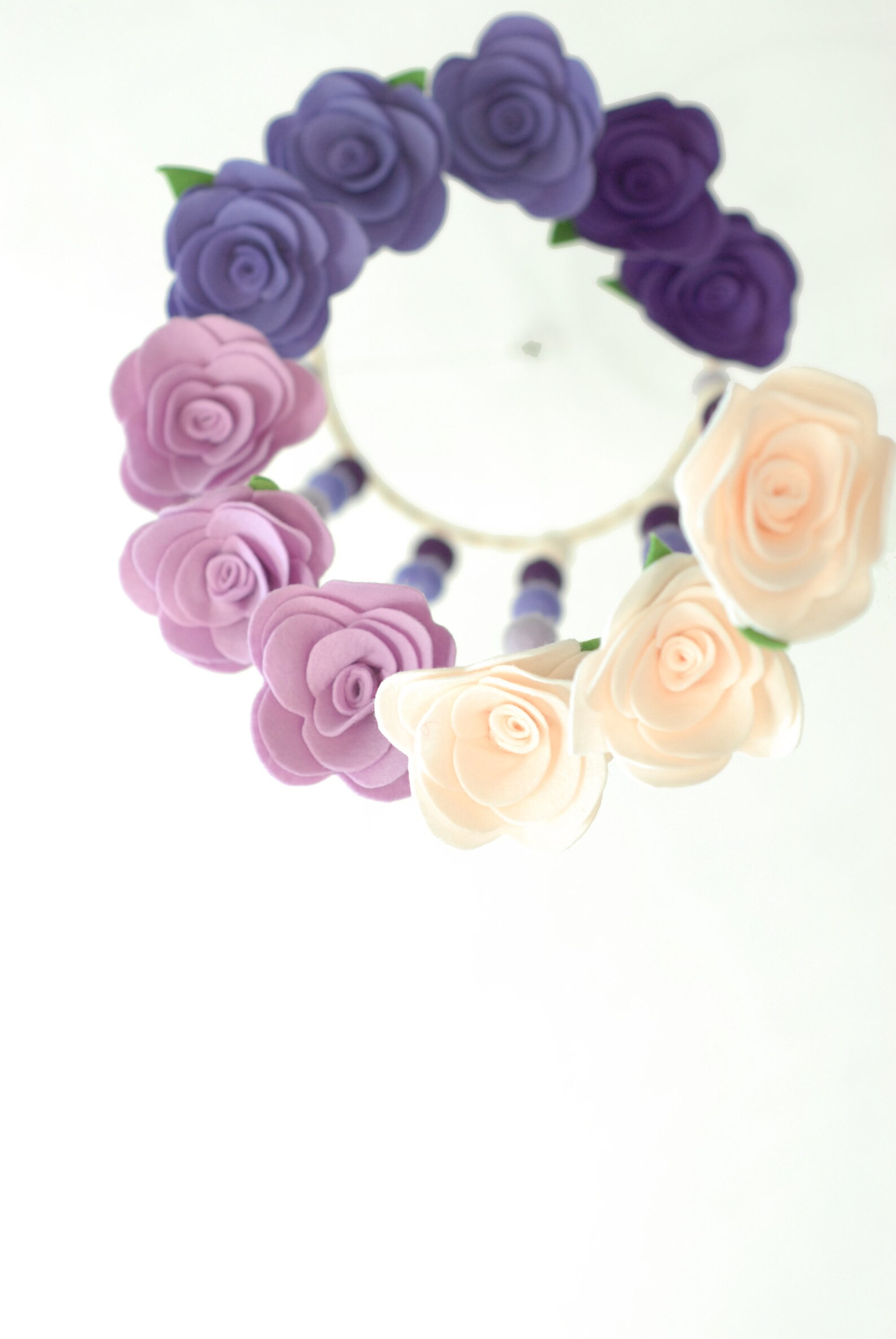 Purple flower mobile Felt floral mobile Baby girl mobile Etsy
