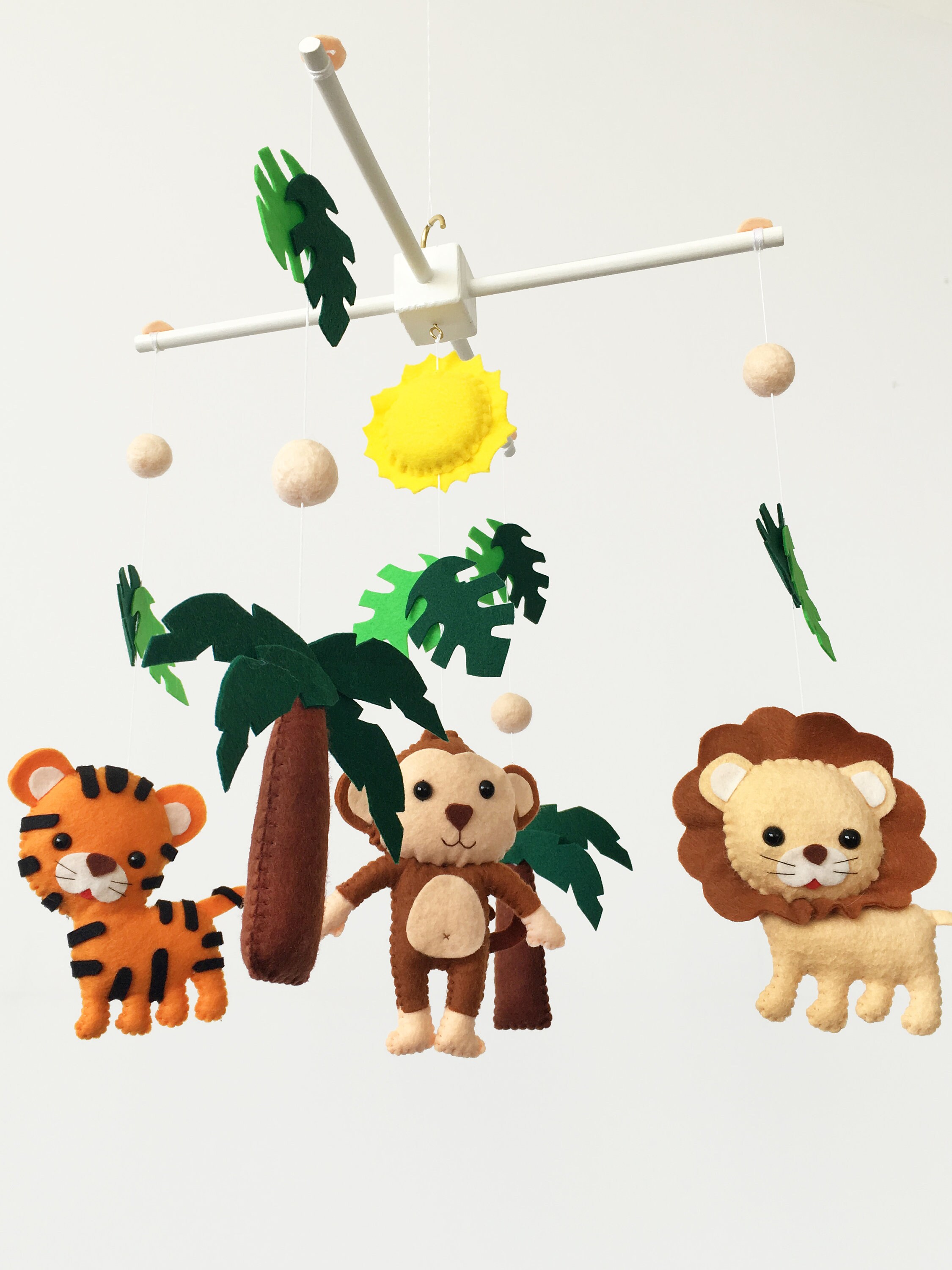 Safari animal mobile for crib Jungle mobile for nursery Etsy
