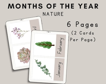 Carte dei mesi dell'anno - Natura