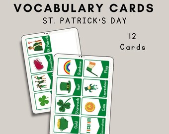 Tarjetas de vocabulario del día de San Patricio