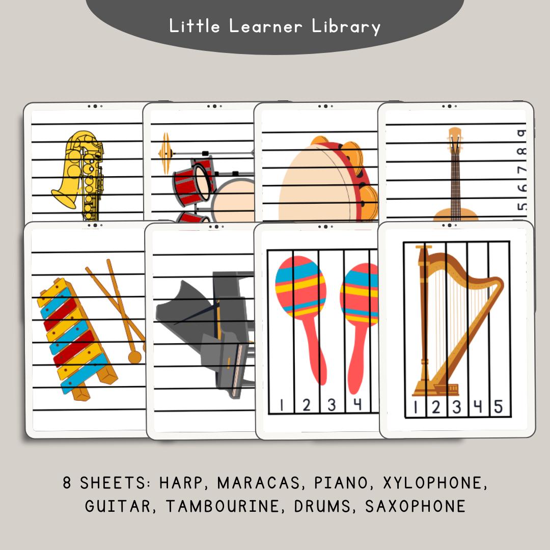 Instrument Math Activity Musical Instrument Math Puzzles - Etsy