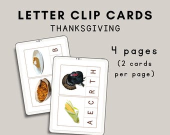 Tarjetas con clip para cartas de Acción de Gracias