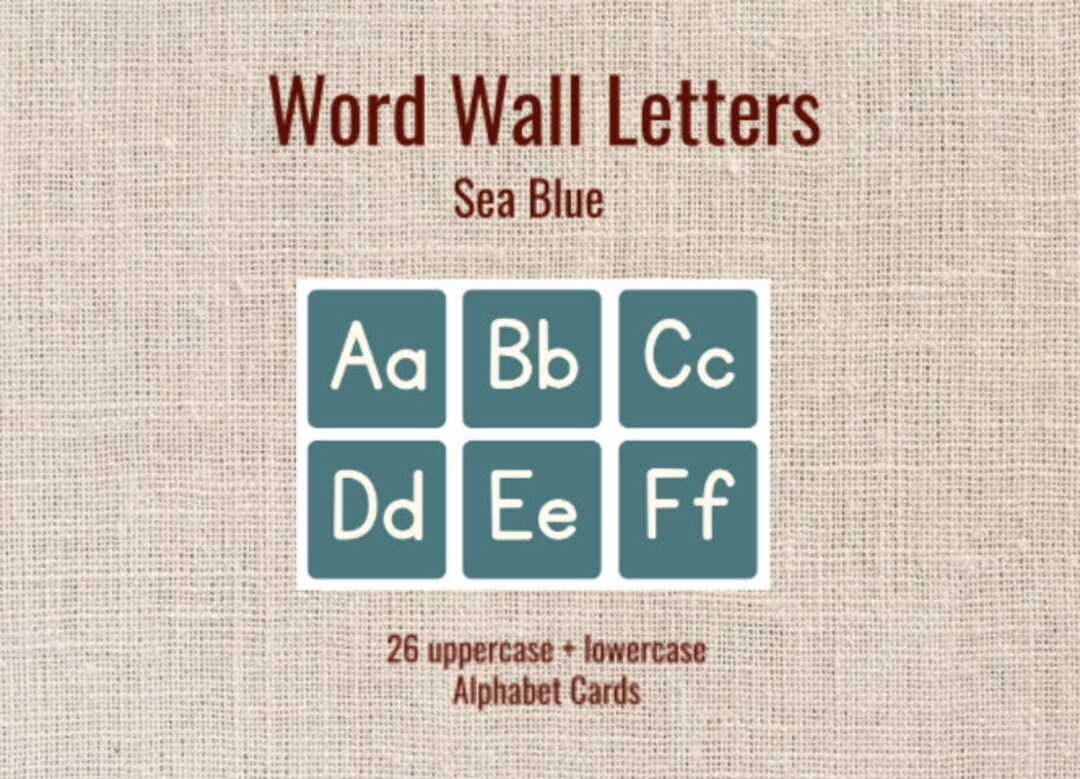 Word Wall Letters sea Blue - Etsy