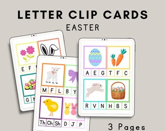 Tarjetas con letras recortables de Pascua