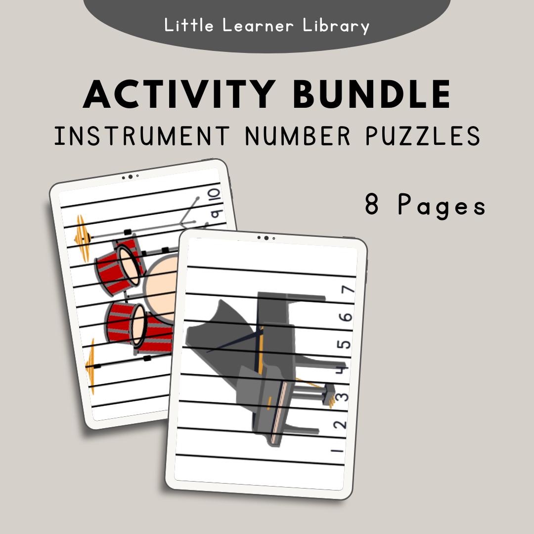 Instrument Math Activity Musical Instrument Math Puzzles - Etsy