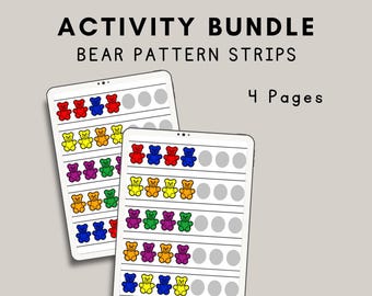 Paquete de actividades con tiras con patrones de osos