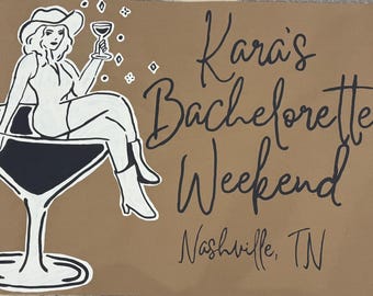 Bachelorette Party Banner, Nashville, Cowgirl, Hens Night, Decorations, Decor, Bachelorette Trip