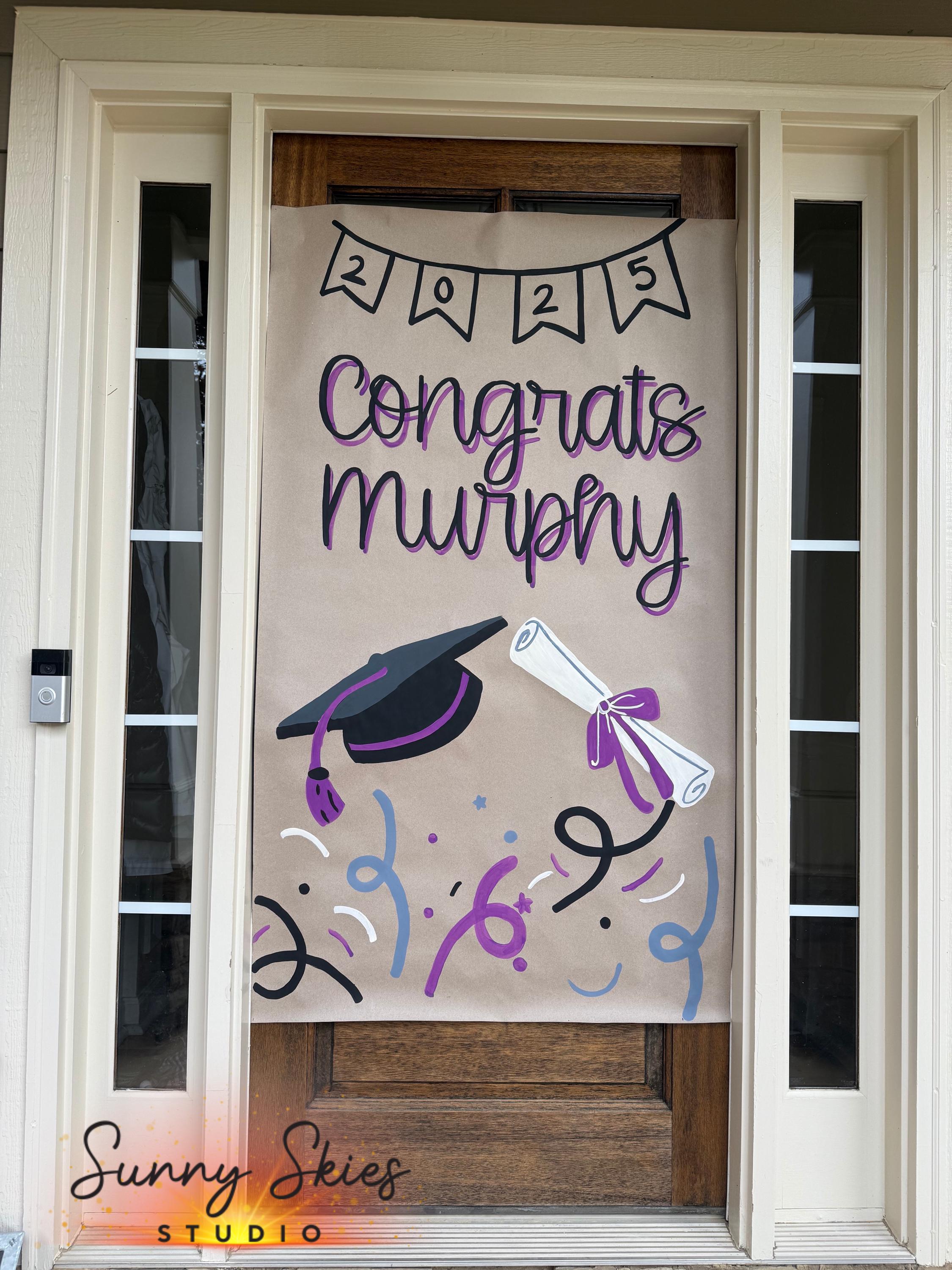 Custom Hand-painted Graduation Door Banner, Vertical Grad Sign - Etsy
