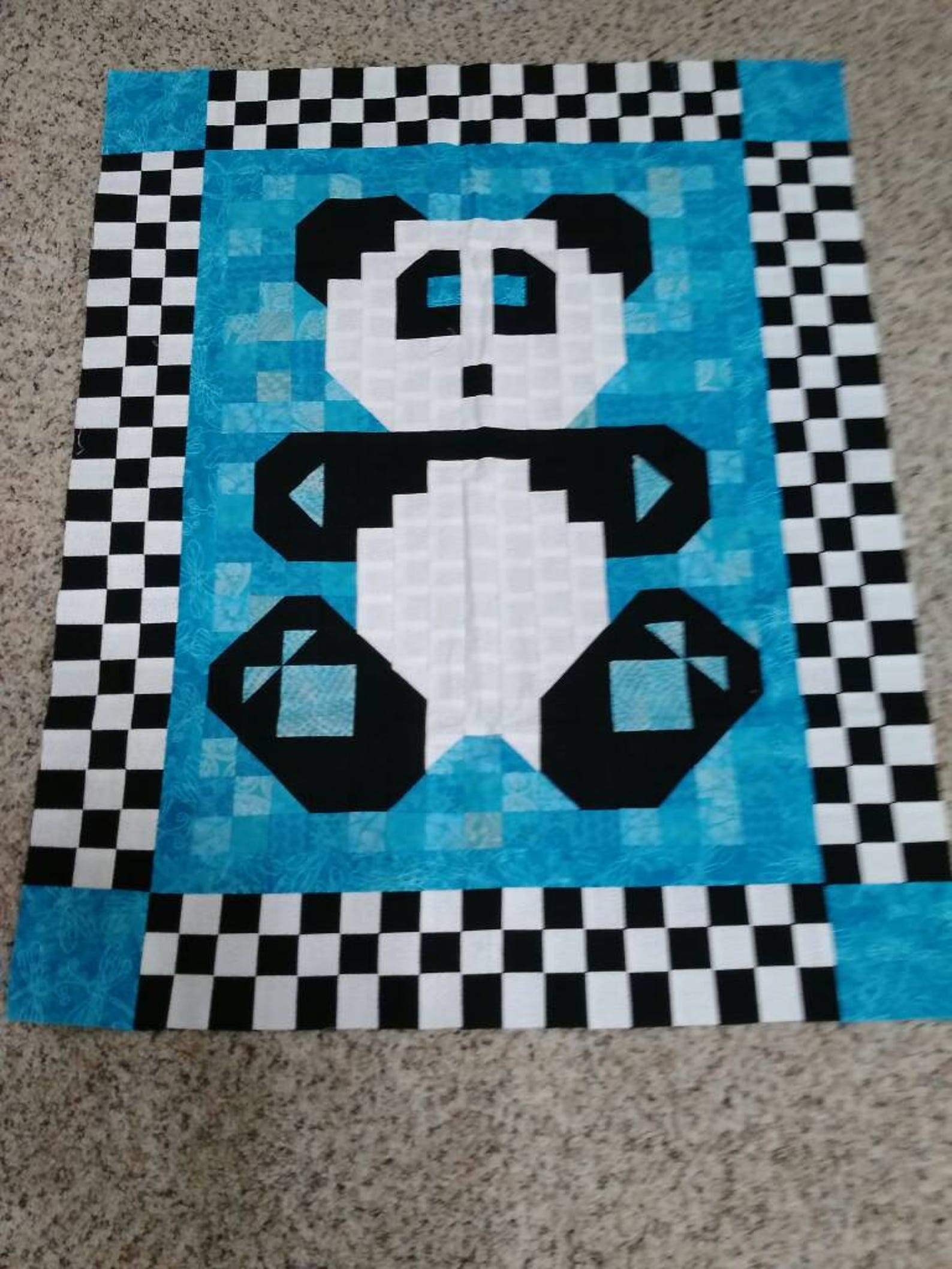 Cute panda bear quilt top Etsy