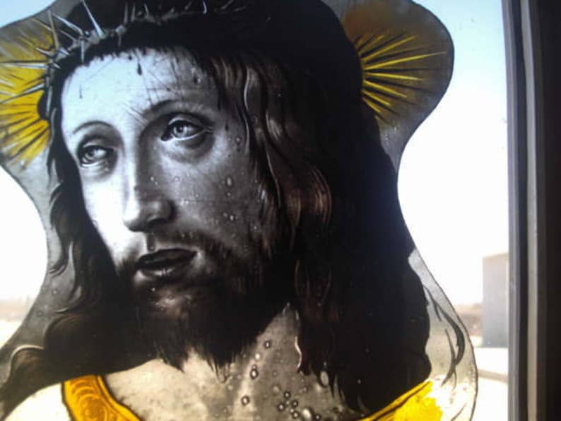JESUS kiln fired! face glass painting design