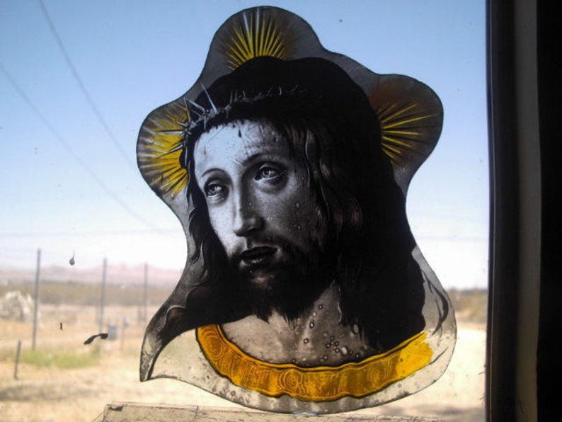 JESUS kiln fired! face glass painting design