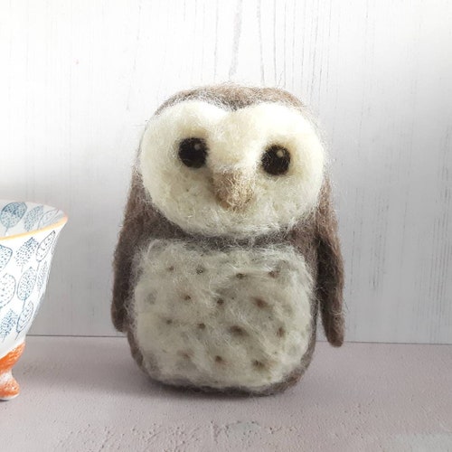 Needle Felted Barn Owl British Wool Gift Etsy UK
