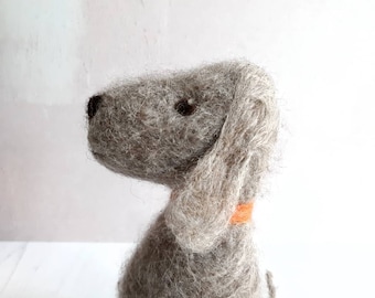 Felted Bedlington Terrier - blue
