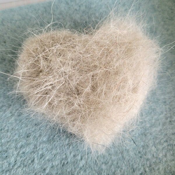 Felted fur heart - heart shape felted from pet fur - pet loss keepsake