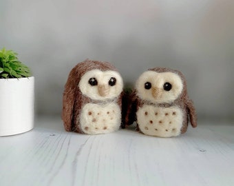 Needle felted barn owl -  British Wool gift