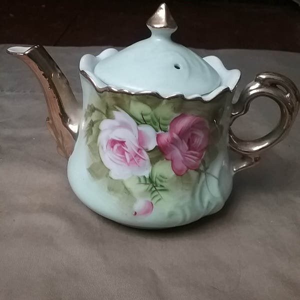 Lefton China Hand Painted One Serving Teapot