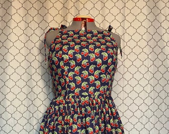 Plus Size White and Red Cherry Dress Vintage Rockabilly Dress - Etsy