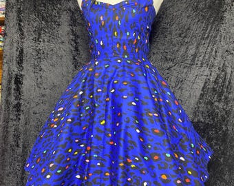 Women’s Blue Leopard print dress