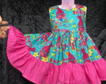 Girl’s Trolls with Poppy Dress with Ruffle
