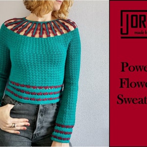 Power Flower Sweater crochet pattern