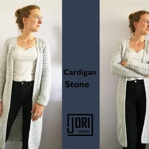 Cardigan Stone crochet pattern, PDF, chunky cardigan, winter vest