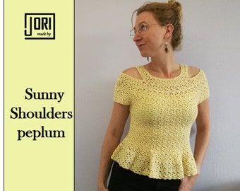 Sunny shoulders peplum crochet pattern